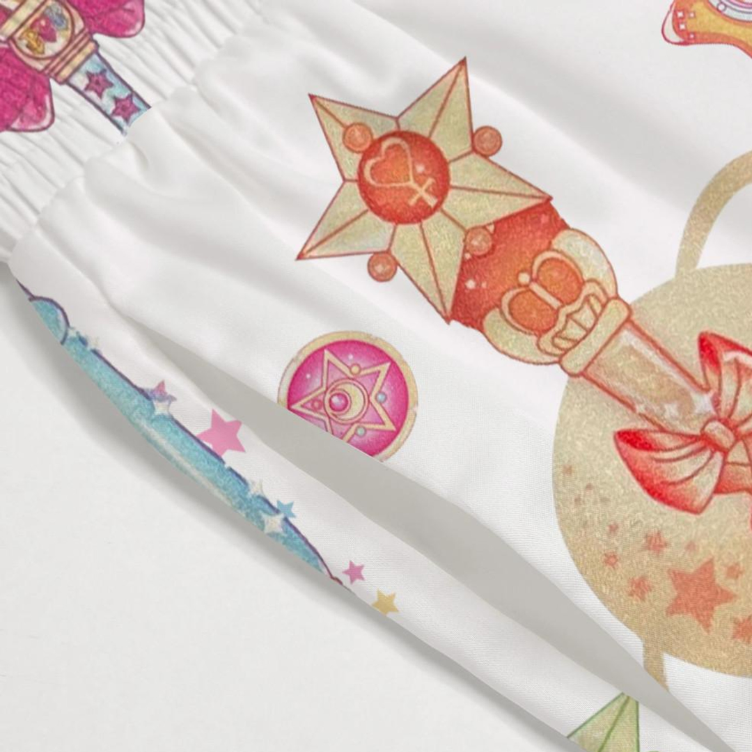 Moon Princess Sailor Guardians Wand Pajamas Satin Set for Women